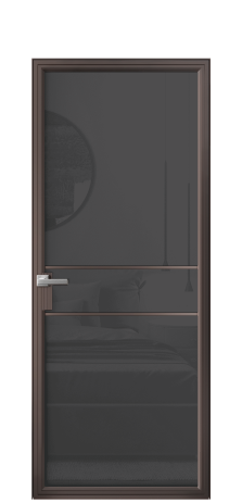 Дверь межкомнатная Frame 02 Цвет Антик Покрытие Алюминий  Наличник Скрытый короб Цена 73000