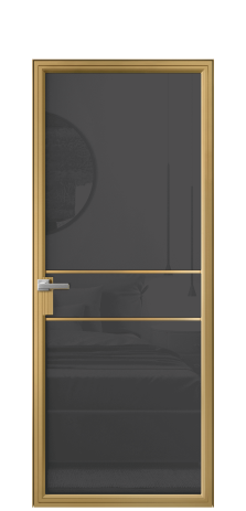 Дверь межкомнатная Frame 02 Цвет Латунь Покрытие Алюминий  Наличник Скрытый короб Цена 73000
