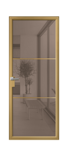 Дверь межкомнатная Frame 03 Цвет Латунь Покрытие Алюминий  Наличник Скрытый короб Цена 72266