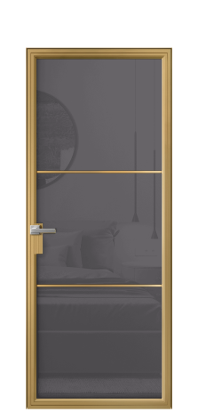 Дверь межкомнатная Frame 03 Цвет Латунь Покрытие Алюминий  Наличник Скрытый короб Цена 73000