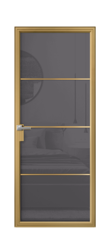 Дверь межкомнатная Frame 04 Цвет Латунь Покрытие Алюминий  Наличник Скрытый короб Цена 79330