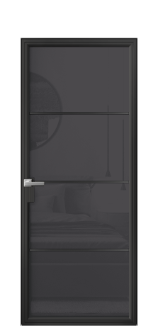 Дверь межкомнатная Frame 04 Цвет Черный Покрытие Алюминий  Наличник Скрытый короб Цена 83860