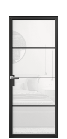Дверь межкомнатная Frame 04 Цвет Черный Покрытие Алюминий  Наличник Скрытый короб Цена 66384