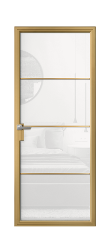 Дверь межкомнатная Frame 04 Цвет Латунь Покрытие Алюминий  Наличник Скрытый короб Цена 67034