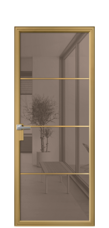 Дверь межкомнатная Frame 04 Цвет Латунь Покрытие Алюминий  Наличник Скрытый короб Цена 72170