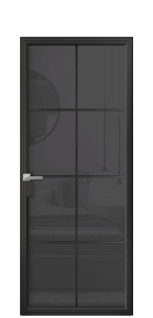 Дверь межкомнатная Frame 08 Цвет Черный Покрытие Алюминий  Наличник Скрытый короб Цена 76170
