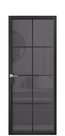 Дверь межкомнатная Frame 08 Цвет Черный Покрытие Алюминий  Наличник Скрытый короб Цена 76990