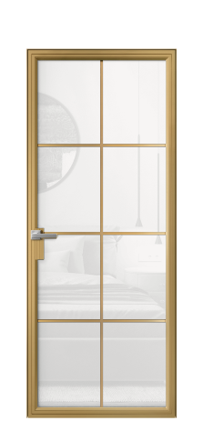 Дверь межкомнатная Frame 08 Цвет Латунь Покрытие Алюминий  Наличник Скрытый короб Цена 70994
