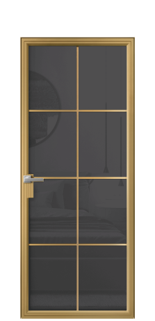 Дверь межкомнатная Frame 08 Цвет Латунь Покрытие Алюминий  Наличник Скрытый короб Цена 77840