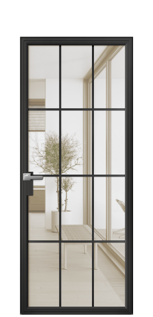 Дверь межкомнатная Frame 12 Цвет Черный Покрытие Алюминий  Наличник Скрытый короб Цена 68860