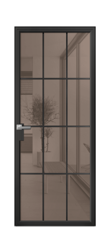 Дверь межкомнатная Frame 12 Цвет Черный Покрытие Алюминий  Наличник Скрытый короб Цена 77420