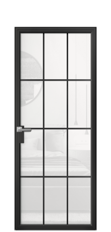 Дверь межкомнатная Frame 12 Цвет Черный Покрытие Алюминий  Наличник Скрытый короб Цена 64921