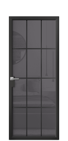 Дверь межкомнатная Frame 12 Цвет Черный Покрытие Алюминий  Наличник Скрытый короб Цена 75191