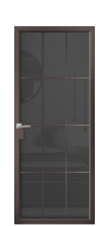 Дверь межкомнатная Frame 12 Цвет Антик Покрытие Алюминий  Наличник Скрытый короб Цена 82332