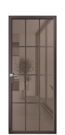 Дверь межкомнатная Фрейм 12 Цвет Антик Покрытие Алюминий  Наличник Скрытый короб Цена 85020