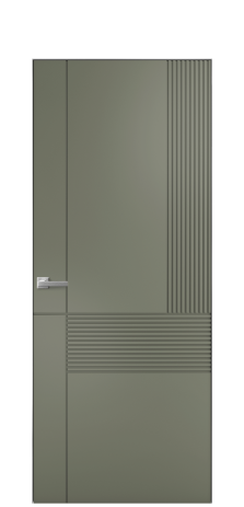 Дверь межкомнатная Mezzo 13 Цвет Зеленый Покрытие Эмаль  Наличник Скрытый короб хром Цена 43793