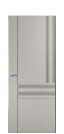 Дверь межкомнатная Mezzo 13 Цвет Серый Шелк Покрытие Эмаль  Наличник Скрытый короб хром Цена 59760
