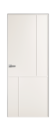 Дверь межкомнатная Лайн 3 Цвет Молочный Покрытие Эмаль  Наличник Скрытый короб хром Цена 49450