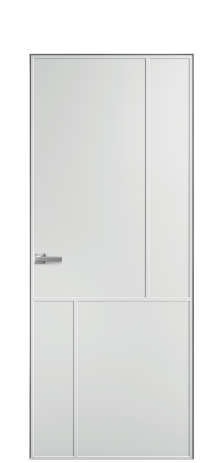 Дверь межкомнатная Лайн 3 Цвет Облачный Покрытие Эмаль  Наличник Скрытый короб хром Цена 49450