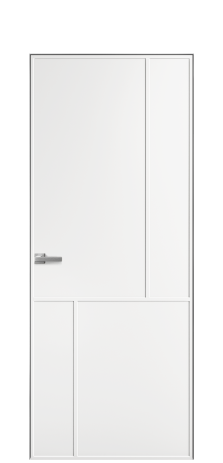 Дверь межкомнатная Line 3 Цвет Белый Покрытие Эмаль  Наличник Скрытый короб хром Цена 40649