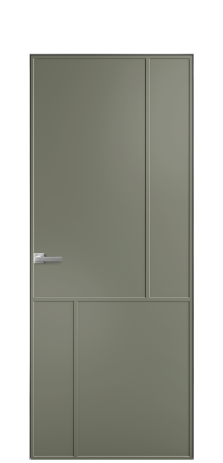 Дверь межкомнатная Line 3 Цвет Зеленый Покрытие Эмаль  Наличник Скрытый короб хром Цена 74810