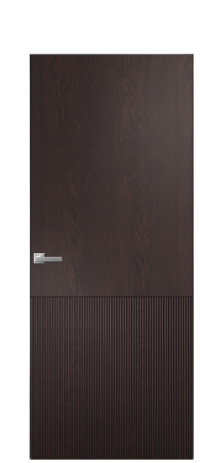 Дверь межкомнатная Breeze 4 Цвет Мореный Дуб Покрытие Шпон натуральный  Наличник Скрытый короб хром Цена 62350