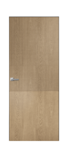 Дверь межкомнатная Breeze 5 Цвет Дуб Светлый Покрытие Шпон натуральный  Наличник Скрытый короб хром Цена 62350