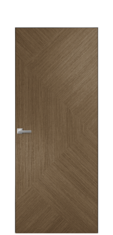 Дверь межкомнатная Юнит 08 Цвет Дуб Шоколад Покрытие Шпон масло  Наличник Скрытый короб хром Цена 61700