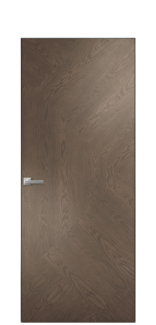 Дверь межкомнатная Юнит 08 Цвет Дуб Марракеш Покрытие Шпон натуральный  Наличник Скрытый короб хром Цена 59850