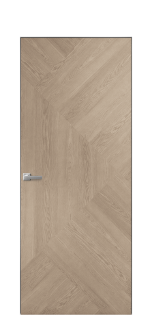Дверь межкомнатная Unit 08 Цвет Дуб Песочный Покрытие Шпон натуральный  Наличник Скрытый короб хром Цена 59850