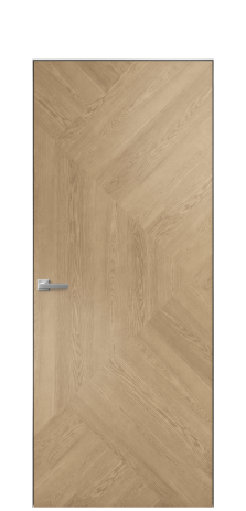 Дверь межкомнатная Unit 08 Цвет Дуб Светлый Покрытие Шпон натуральный  Наличник Скрытый короб хром Цена 59850