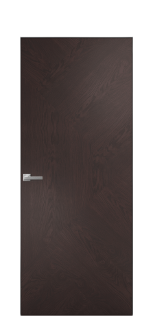 Дверь межкомнатная Unit 08 Цвет Мореный Дуб Покрытие Шпон натуральный  Наличник Скрытый короб хром Цена 73460