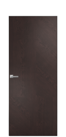 Дверь межкомнатная Юнит 11 Цвет Мореный Дуб Покрытие Шпон натуральный  Наличник Скрытый короб хром Цена 55850