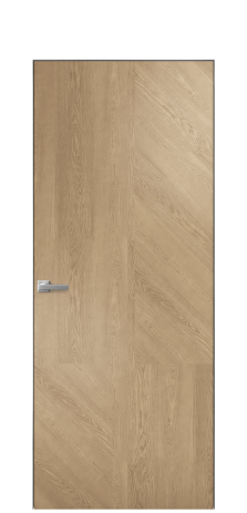 Дверь межкомнатная Unit 11 Цвет Дуб Светлый Покрытие Шпон натуральный  Наличник Скрытый короб хром Цена 73160